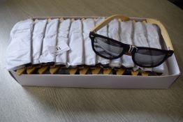 *20x Wayfarer Style Sunglasses with Mirrored Lenses & Bamboo Arms