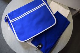 *Blue Sports Bag, Sports Towel, and Bath Towel
