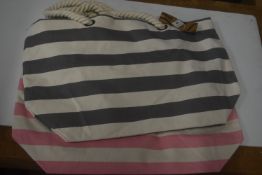 *1x Navy & 1x Pink Nautical Beach Bags