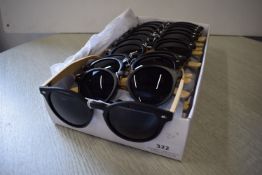 *20x Black Round Lens Sunglasses with Bamboo Arms