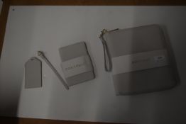 *Boutique Light Grey Travel Documents Wallet, Travel Purse, and Luggage Tag