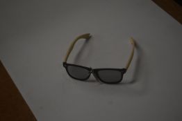 *20x Wayfarer Style Sunglasses with Mirrored Lenses & Bamboo Arms