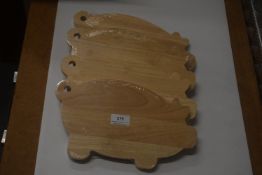 *4x Novelty Pig Serving Boards
