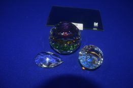 Assorted Silver Crystal Paperweight Including Swarovski