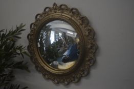 Gilt Framed Convex Mirror