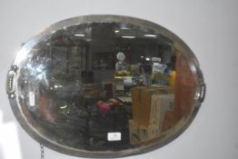 1930’s Metal Framed Oval Bevelled Edge Mirror