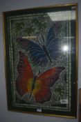 Framed Batik with Butterfly Design