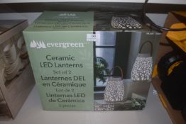 *Evergreen Ceramic LED Lantern 2pk