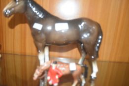 Pottery Horse Figure and Huntsman (AF)