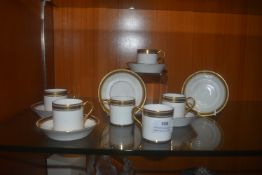 6x Cauldon Coffee Cups & Saucers with Gilded Rims and Greek Key Design