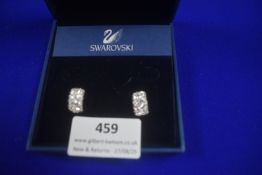 Pair of Swarovski White Metal Crystal Earrings