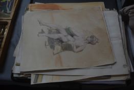 Artist’s Portfolio Containing Sketches and Watercolours