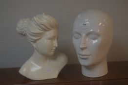 2x Pottery Busts