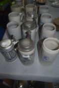 15x German Stoneware Beer Steins