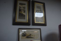 3x Framed Japanese Prints