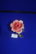 Capodimonte Porcelain Rose on Metal Stand