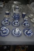 Ringtons Blue & White Willow Pattern Tea Set 25pc