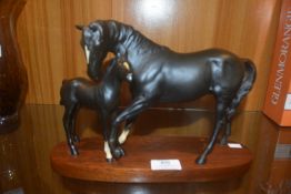 Unsigned Porcelain Horse & Foal Figure