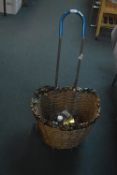 Wickerwork Shopping Basket Containing Toiletries, etc.