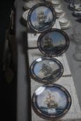 4x Royal Doulton Sailing Ship Wall Plates