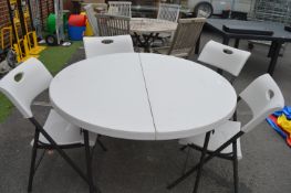 *Lifetime Folding Circular Outdoor Table with Four Chairs