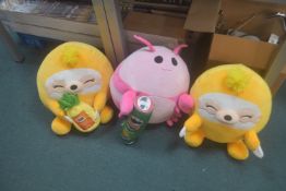 *3x Huggable Plush Cushions