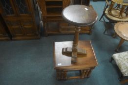 Nest of Three Solid Oak Tables, and an Old Charm W