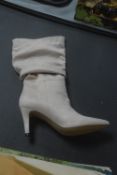 Women’s Cream Suede Boots Size: 37