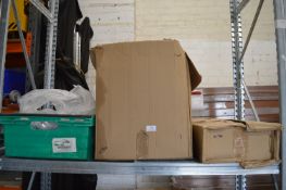 Contents of Shelf to Include Assorted Disposable Cup Lids, and Teapots