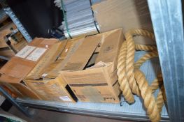 Quantity of Assorted Plates, Cutlery, and a Rope