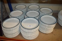 *8x Stacks of White & Blue Plates