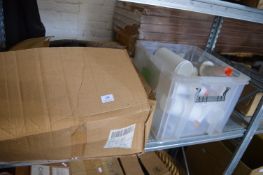 Contents of Shelf to Include Disposable Lids and Bottles