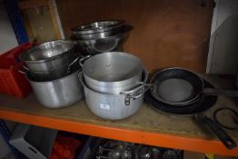 Quantity of Assorted Pots, Pans, and Bowls