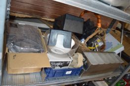 Contents of Shelf to Include Assorted Sugar Shakers, Basket, Turntable, etc.