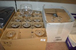 *1x Box of Wine Glasses, and 1x Box of Shot Glasses