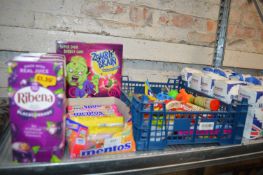 Quantity of Assorted Sweets and Blackcurrant Juice