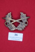 Bundeswehr West German Army Visor Cap Badge – Crossed Sabres and Oak Wreath