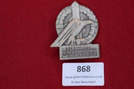 1934 SA Gruppe Sachsen Flugtag Badge – Event badge for the Grossflugtag der SA-Gruppe Sachsen held