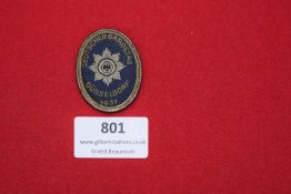 Oval cloth badge with embroidered starburst and lettering for the German Gardetag, Düsseldorf 1937.