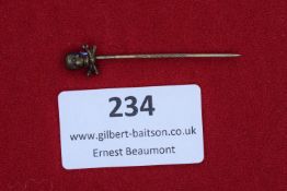 German “Totenkopf” Skull‑and‑Crossbones Stickpin