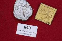 Two German Commemorative Badges, Neu-Ulm Regiment 1930 and TV Passau 75th Anniversary 1937.