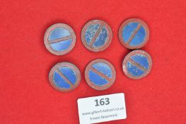 Set of Six German ‘No Stopping’ Road Sign Badges