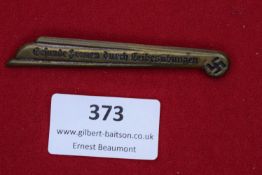 1930s German NS Frauenschaft Pin – “Gesunde Frauen durch Leibesübungen”