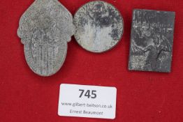 Three German event day badges, including a 1939 NSDAP sports festival badge, circular C. Poellath,