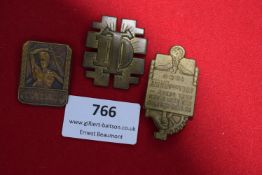 Three German Day Badges, including: bronze badge Wiedersehensfeier, Coesfeld, 8./9. Mai 1926 with