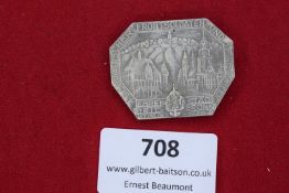 Octagonal aluminium badge issued for the “4. Schwäbischer Frontsoldaten und Kriegsopfer Ehren-