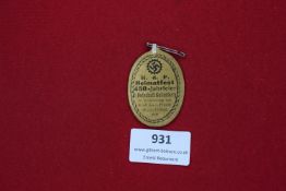 1938 Heimatfest Anniversary Badge – Oval printed card badge for the Heimatfest 450 Jahrfeier