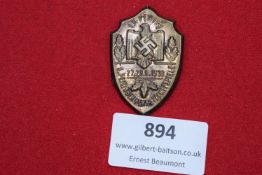 Sports Competition Badge, 1938 – Shield-shaped bronze badge inscribed 