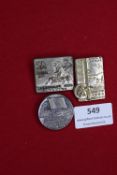 Three German Third Reich sports and rally badges. Comprising: SA Brigade 78 Sportfest Nürnberg