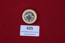 A scarce circular badge with central motif of a grape cluster, inscribed “Koblenz Trier”. Mounted on